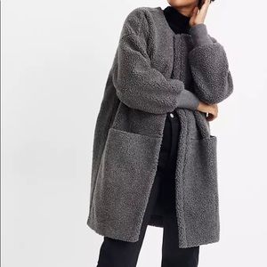 Madewell Bonded Sherpa Cocoon Coat - Gray